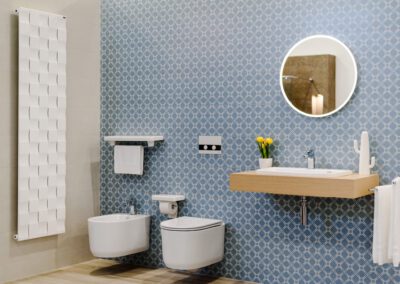 Sant'Agostino burkolatok, Hidra és Zucchetti fürdőszobai termékek, Caleido design radiátor